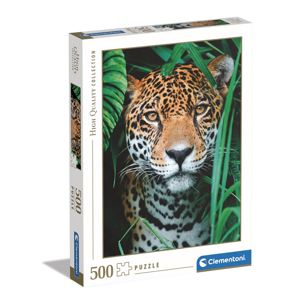 Clementoni 35127 en la Jungla 500pcs Collection Jaguar in The Jungle 500 Pieces, Made in Italy, Jigsaw Puzzle for Adults, Multicolor, Medium