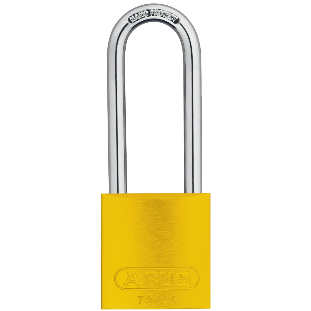 ABUS Lockout Padlock, KD, Yellow, 1/4 in. Dia, 3" Shackle