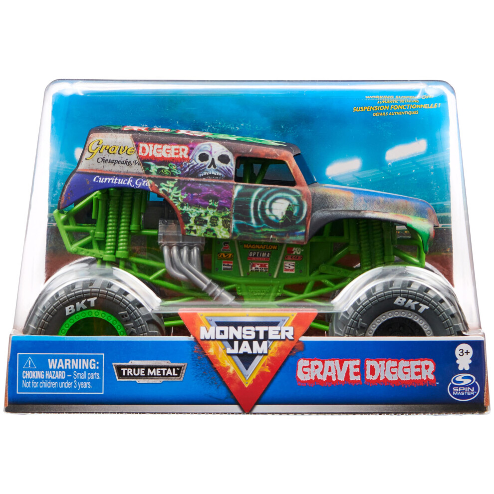 Monster Jam, Official Grave Digger Monster Truck, Collector Die-Cast Vehicle, 1:24 Scale