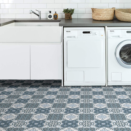 FloorPops FP2951 Myriad Αυτοκόλλητα Πλακάκια Δαπέδου, Μπλέ 1