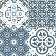 FloorPops FP2951 Myriad Bodenfliesen zum Abziehen und Aufkleben, Blau