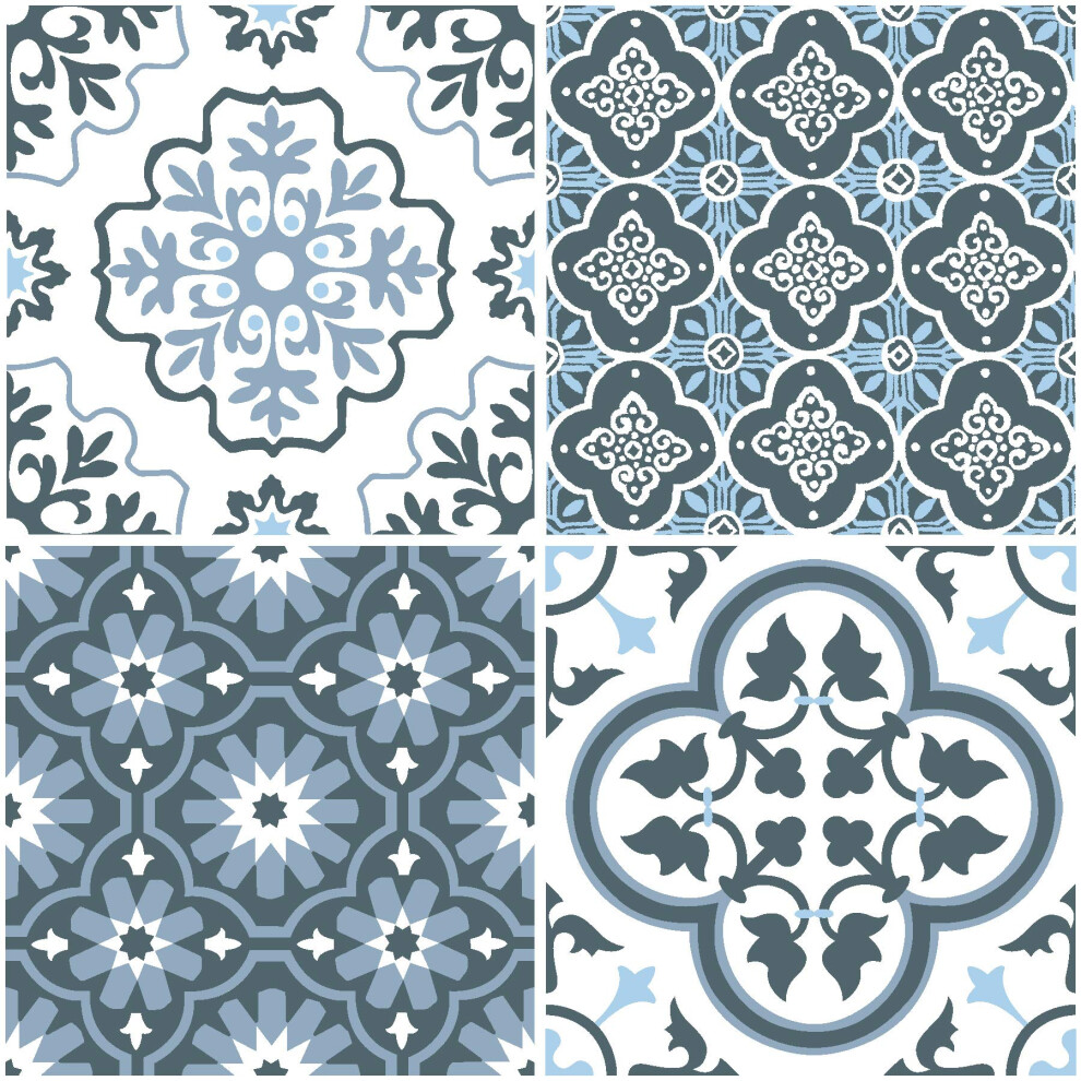 Floorpops Fp2951 Myriad Peel & Stick Floor Tiles, Blue 091212327382
