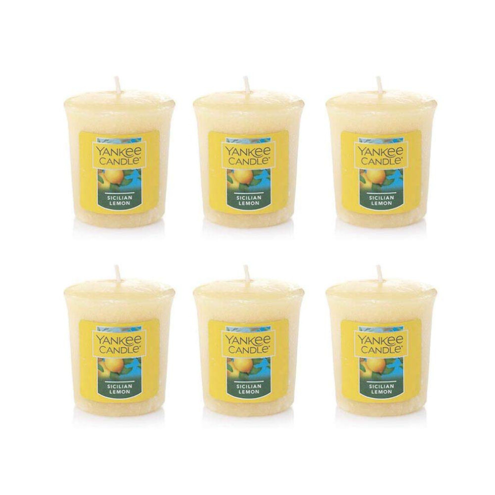 Yankee Candle Lot of 6 Sicilian Lemon Sampler Votive Candles