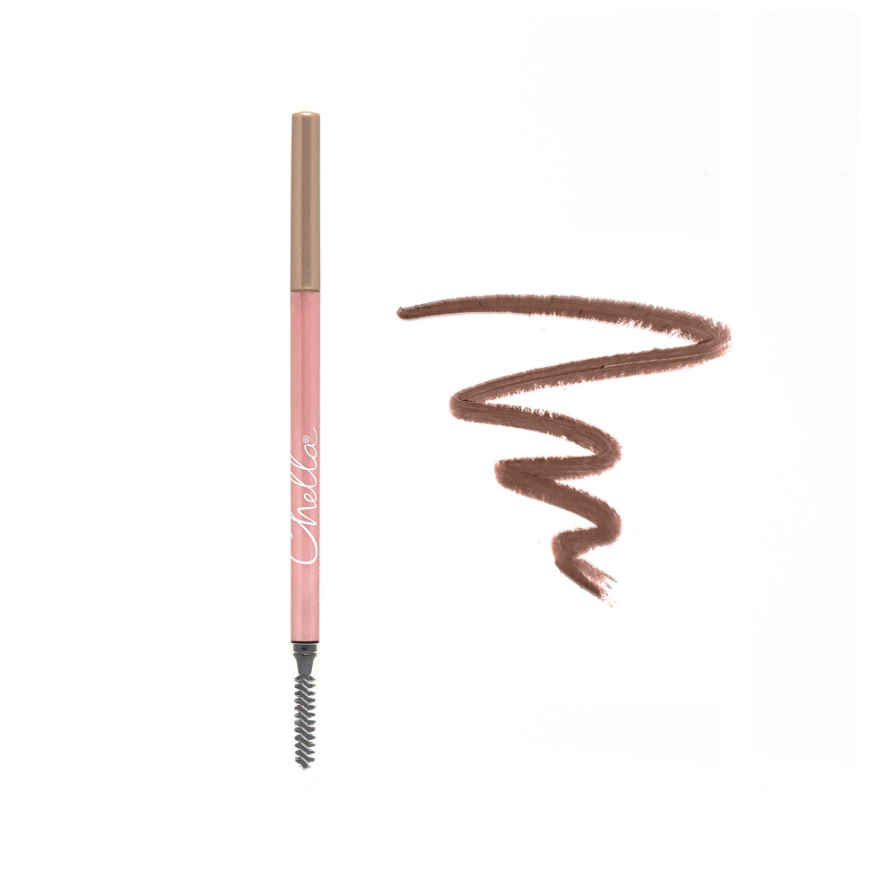 Chella Eyebrow Pencil, Dazzling Dark Brown - Vegan, Gluten Free, Cruelty Free, Paraben Free, Eyebrow Makeup - Long Wearing, Smooth Consistency