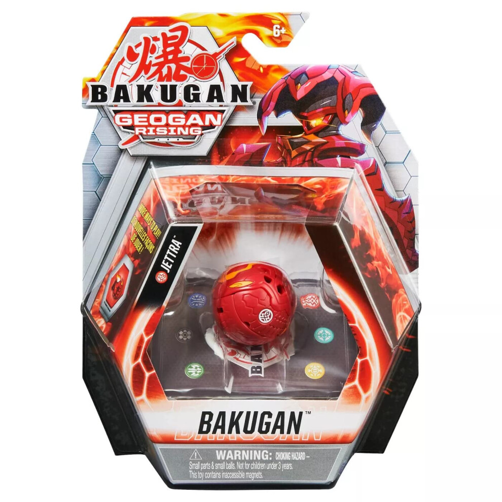 Bakugan Geogan Rising 2021 Pyrus Jettra 2-inch Core Collectible Figure and Trading Cards