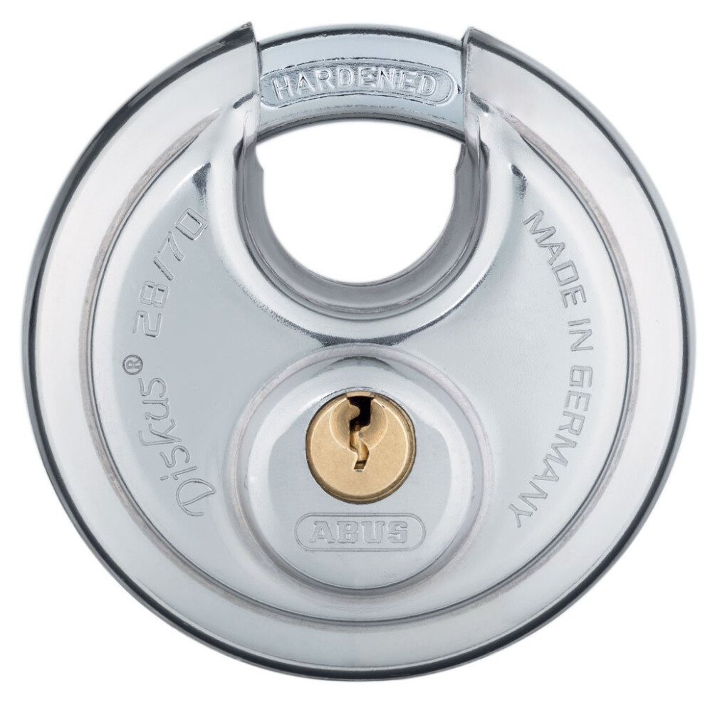 ABUS 28/70 B KD Buffo Diskus Stainless Steel Padlock Keyed Different