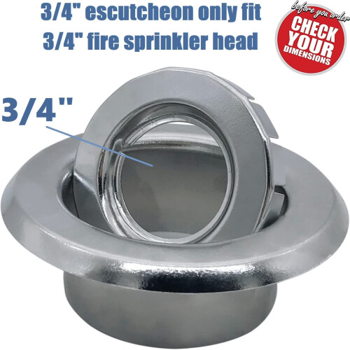 Happy Tree (6er Pack) 3/4" IPS Brandschutzsprinkler Kopf Abdeckplatte Chrom 2