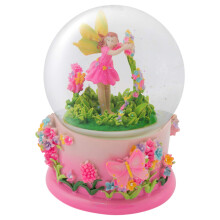 Elanze Designs Magische Fee in Draaiende Tuin 100MM Stevige Opwindbare Muzikale Glitter Water Sneeuwbol Tafelblad Dressoir Beeldje Decoratie Speelt T