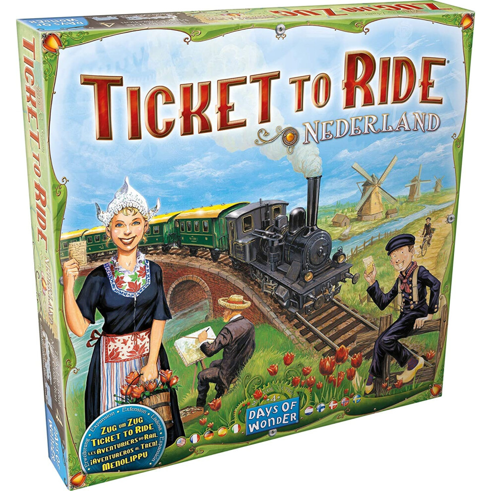 Ticket to Ride Nederland Board Game EXPANSION - Train Route-Building Strategy Game, Fun Family Game for Kids & Adults, Ages 8+, 2-5 Players, 30-60 Mi