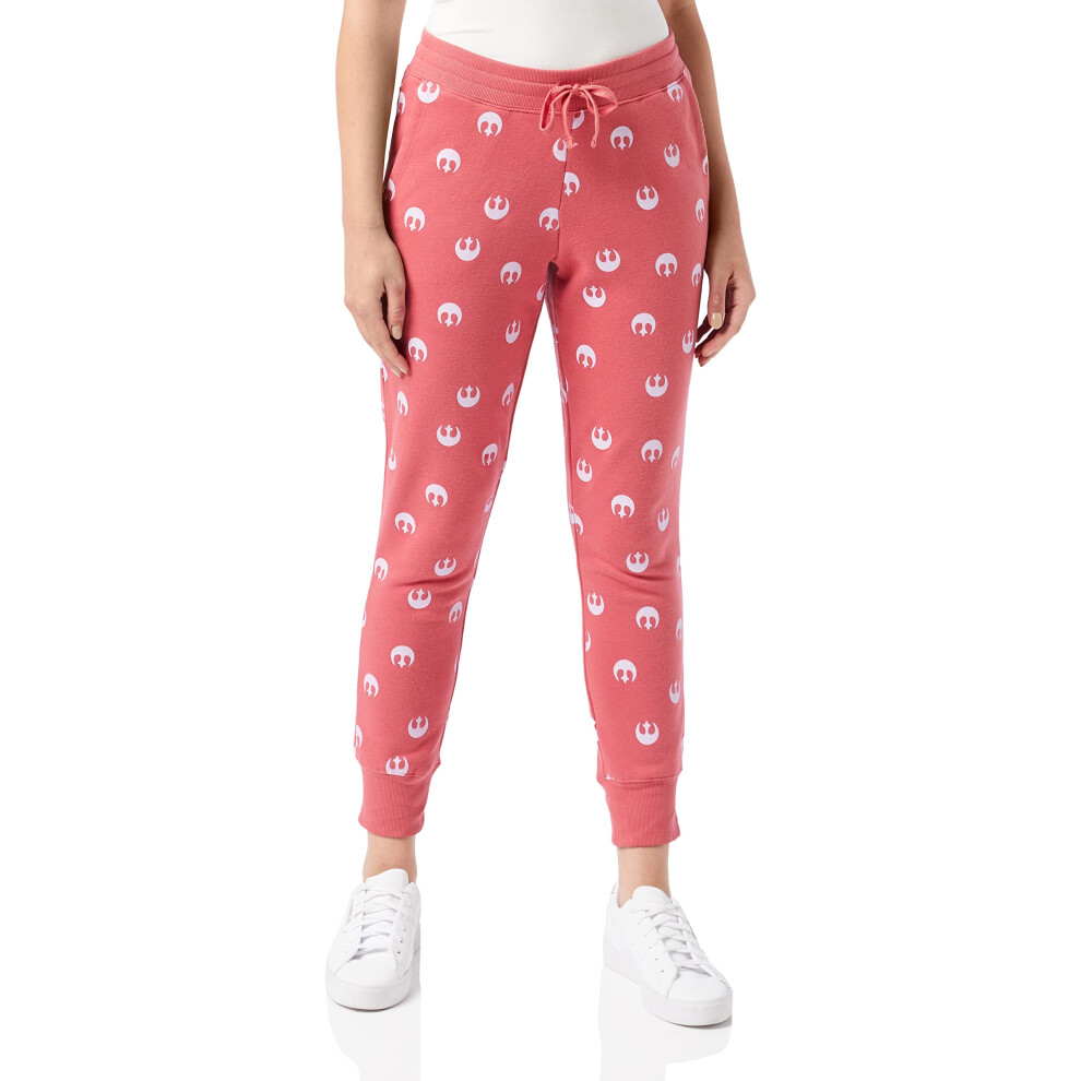 Amazon Essentials Disney  Marvel Womens French Terry Fleece Jogger Sweatpants, Pink, Star Wars Rebel, Medium