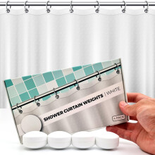 Powerful Anti-Billowing Magnetic Shower Curtain Weights for Splash-Free Bath Experience - 360 Silicone Wrapped - Will Never Rust - Heavy Magnets Prev