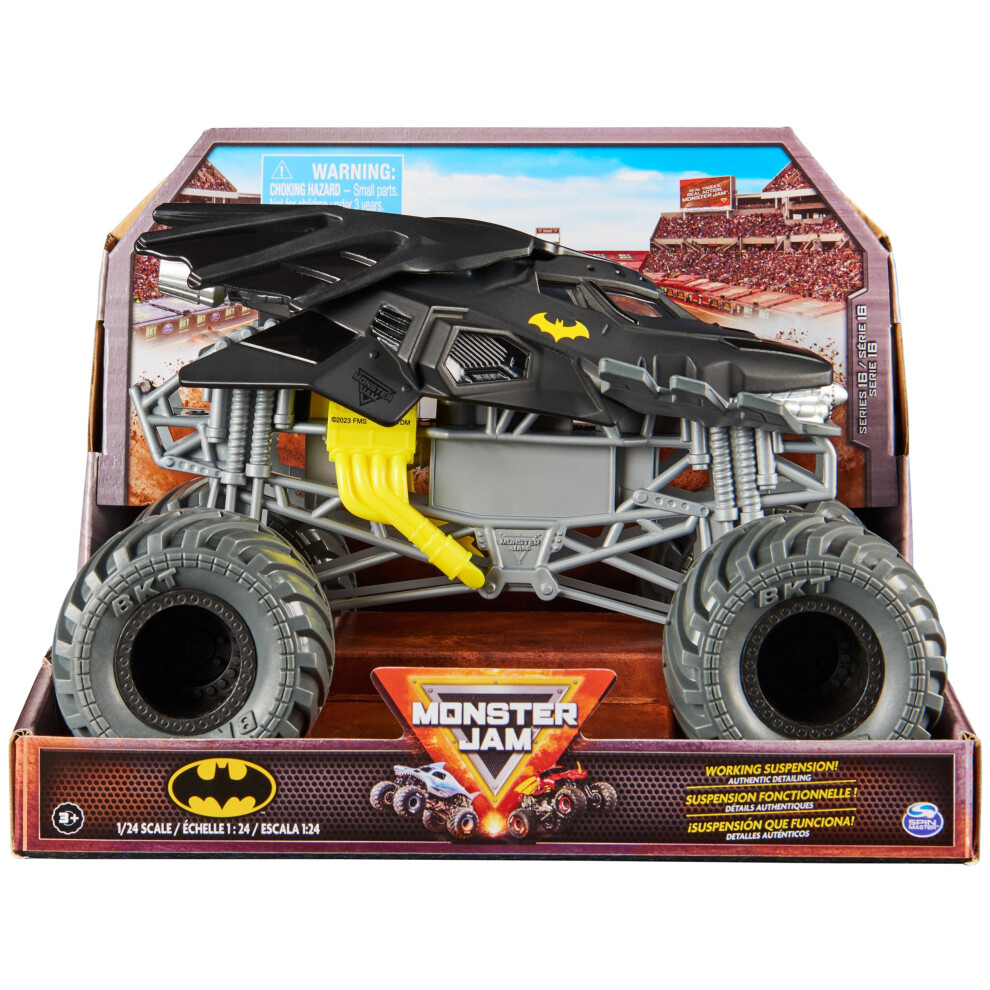 Monster Jam, Official Batman Monster Truck, Collector Die-Cast Vehicle, 1:24 Scale, Kids Toys for Boys Ages 3 and up