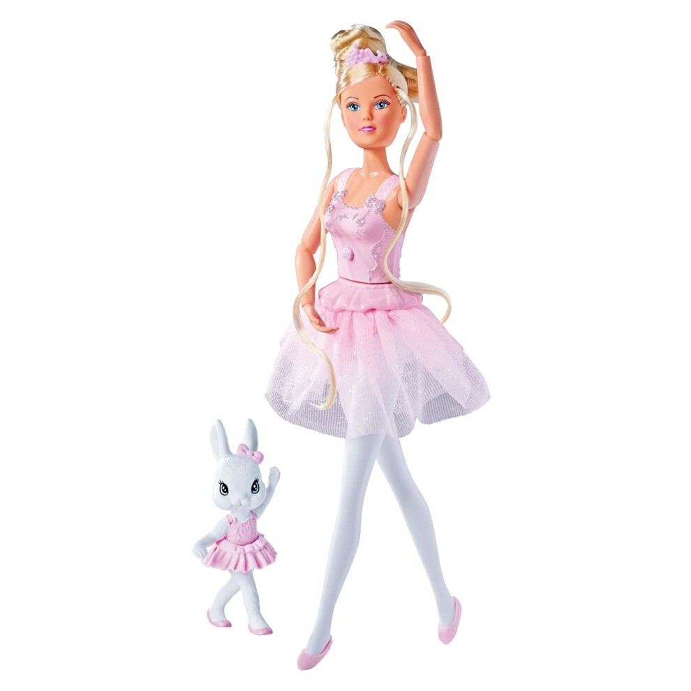 Simba 105733603 Steffi Love Dancing Ballerinas, Steffi Doll as Ballerina with Animal Friend and Rotating Skirt, 29 cm Toy Doll, from 3 Years