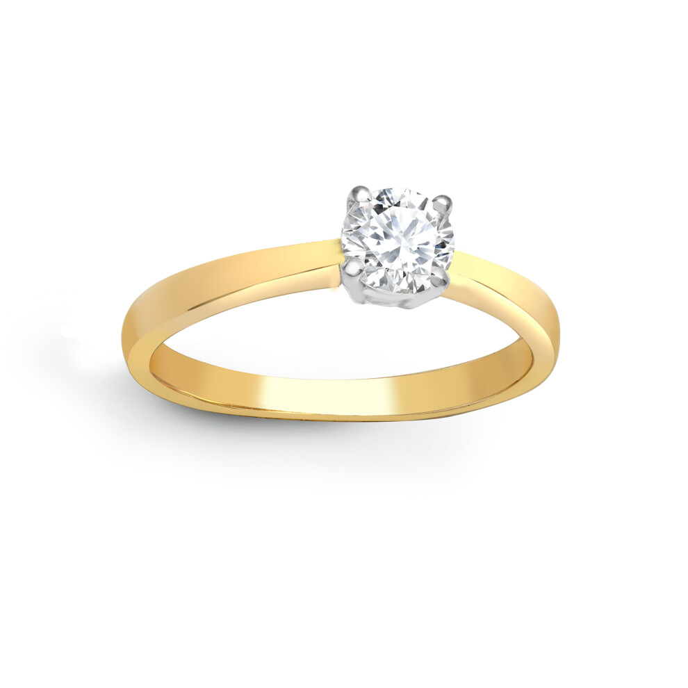 (I) Jewelco London Solid 18ct Yellow Gold 4 Claw Set Round G SI1 1.5ct Diamond Solitaire Engagement Ring - 18R316-150