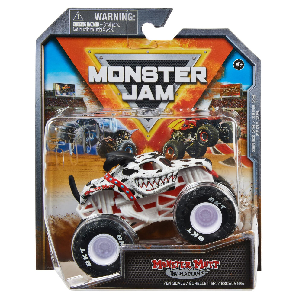 Monster Jam 2023 Spin Master 1:64 Diecast Truck Series 29 Ruff Crowd Monster Mutt Dalmatian