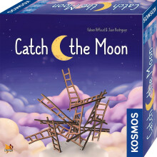 Fang den Mond | Geschicklichkeits-Stapelbrettspiel fr 1 bis 6 Spieler | Wunderschnes Design und skurriles Thema: Balance-Holzleitern zum Erreic
