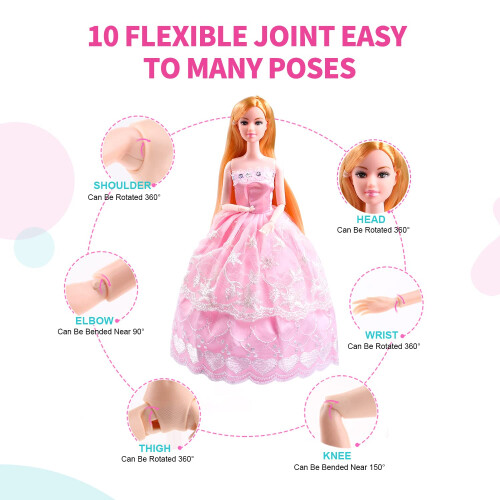 UCanaan Boneca de 11.5 Polegadas com Guarda-Roupa e Acessórios 2