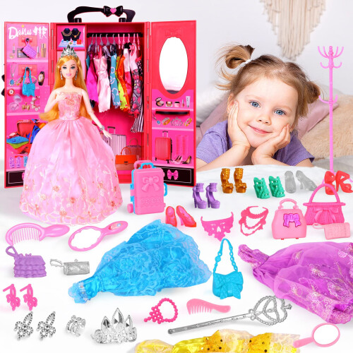 UCanaan Boneca de 11.5 Polegadas com Guarda-Roupa e Acessórios 1