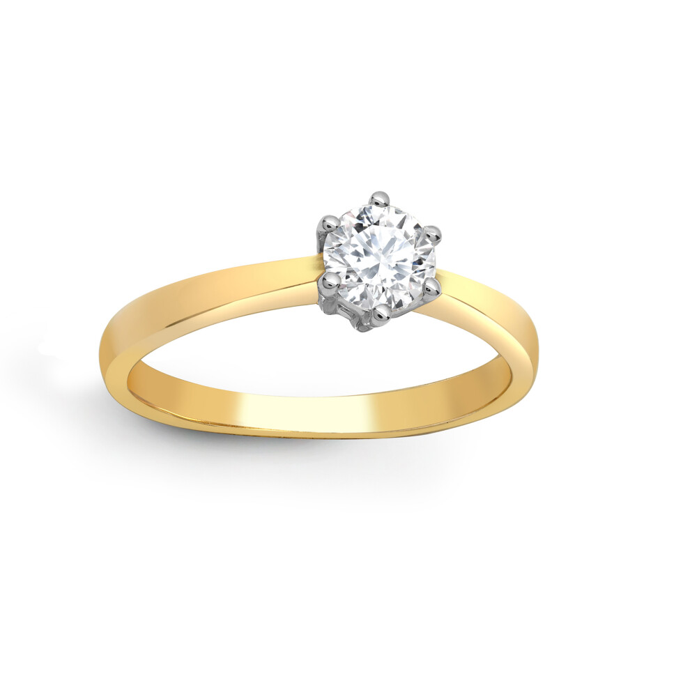 (I) Jewelco London Solid 18ct Yellow Gold 6 Claw Set Round G SI1 1.5ct Diamond Solitaire Engagement Ring - 18R306-150