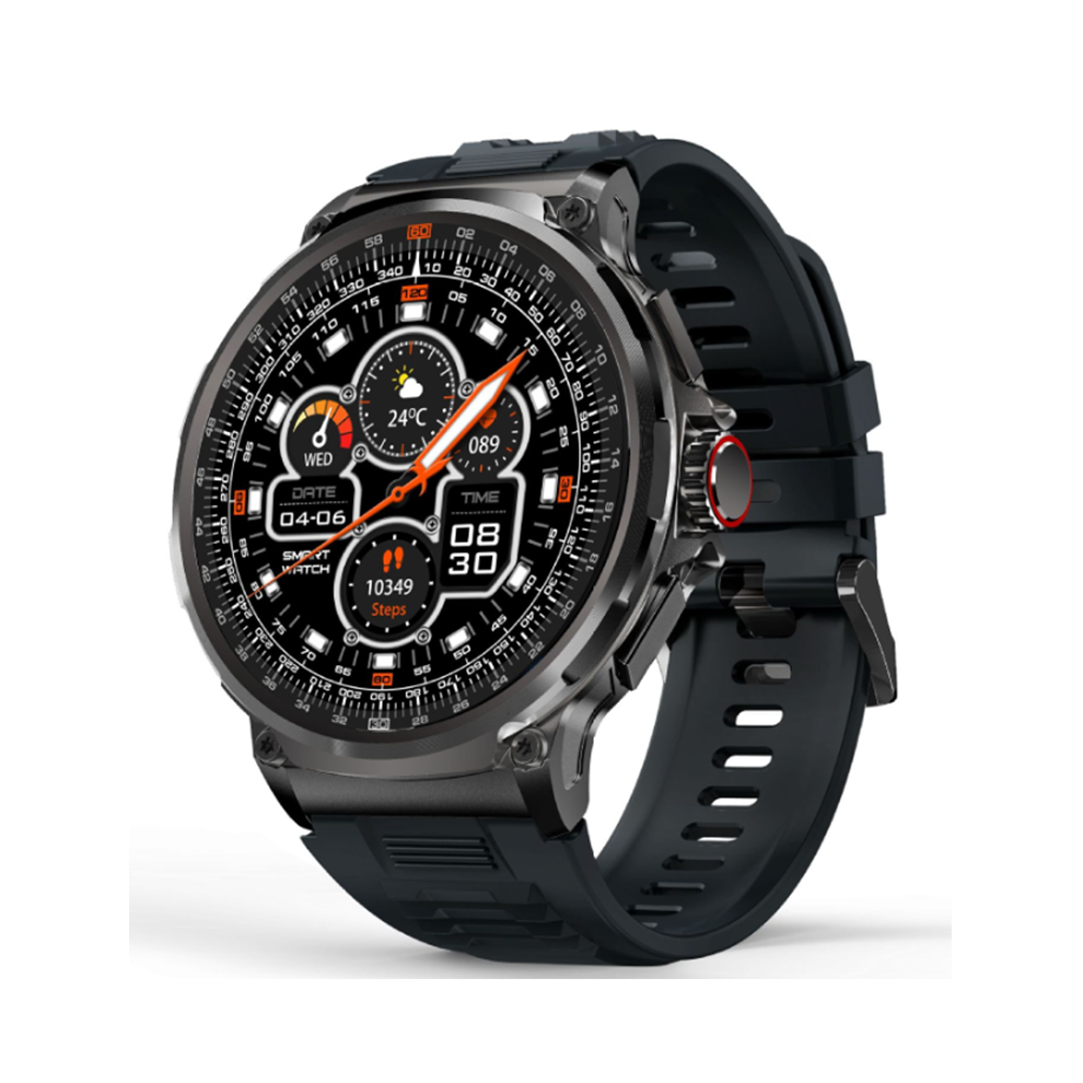 Montre intelligente militaire ronde HD de 185 pour hommes montre (pass