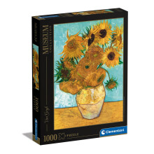 Clementoni Museum puzzel van 1000 stukjes voor volwassenen, Van Gogh, Girasoli Zonnebloemen