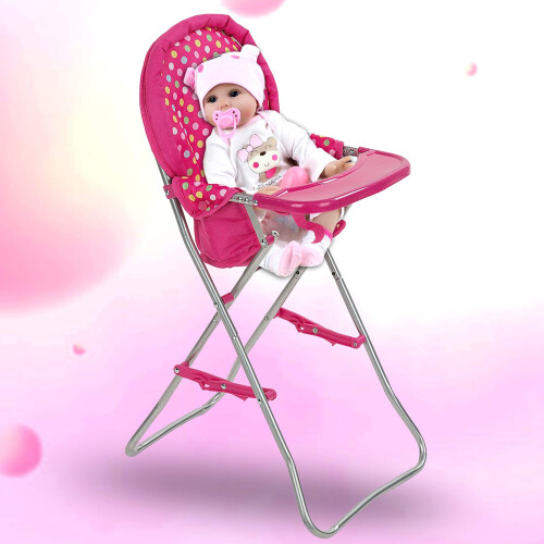 Fash n Kolor Docka Hög Stol, Passar 18 tum Dockor, Rosa Lekstol för Dockor 1