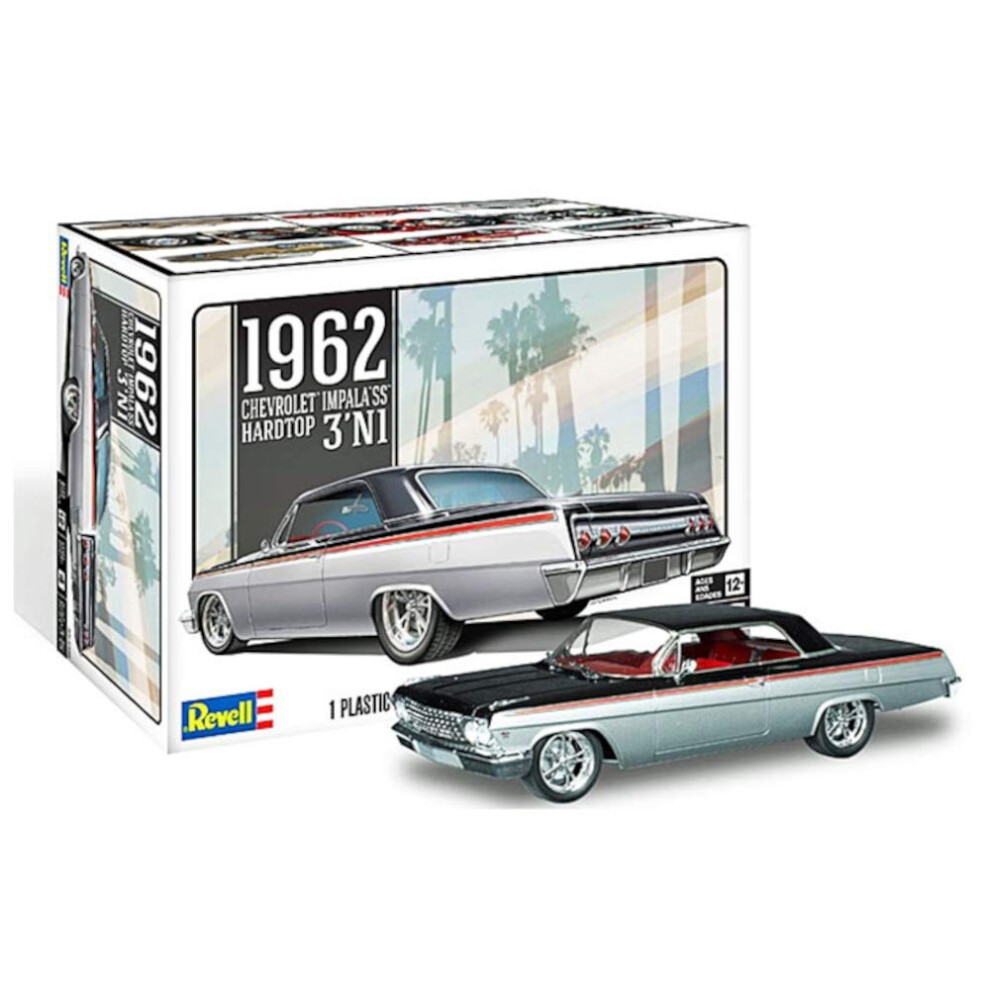 Revell 85-4466 1962 Chevy Impala 3'N1 1:25 Scale 182-Piece Skill Level 4 Model Car Building Kit