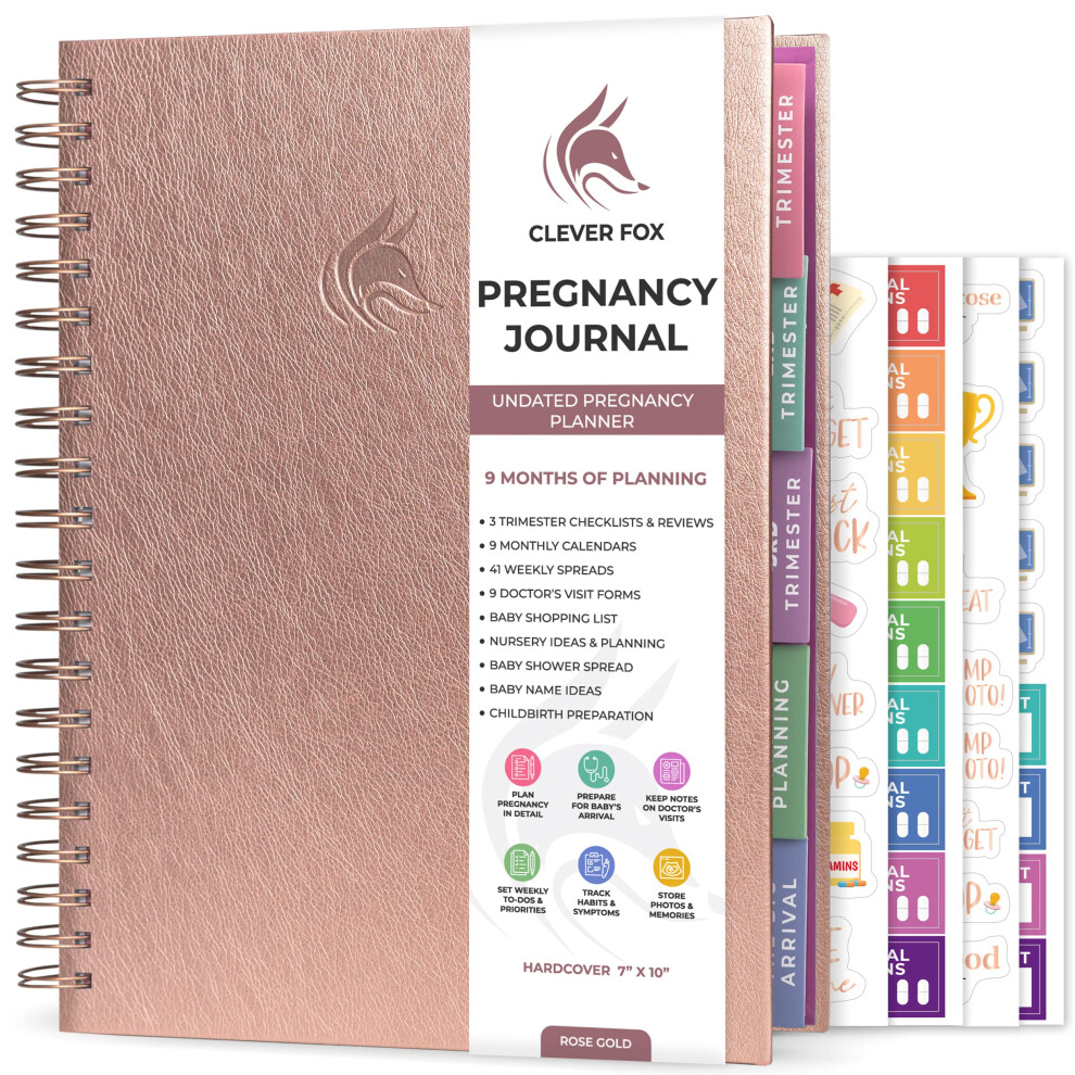 Pregnancy Planner & Memory Book - A Week-By-Week Tracking Journal For A Happy & Healthy Pregnancy - Pregnancy & Baby Keepsake Book For New Clever Fox