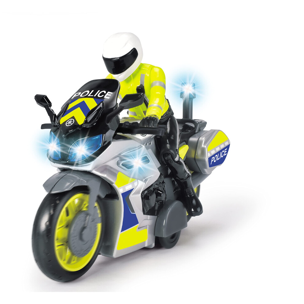 Dickie Toys 203712018 Yamaha Toy Motorcycle With Police Officer Figure, For Children From 3 Years With And Siren, Freewheel, 17 Cm Long, M Blue/Light