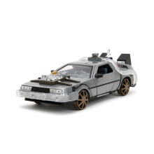 Back to The Future Part III 1:24 Time Machine Rail Wheels Die-Cast Car, Toys for Kids and Adults