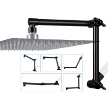 Braço de Extensão para Chuveiro G-Promise, Latão Sólido Ajustável, Eleva ou Baixa Chuveiro (33 cm, Preto Fosco)