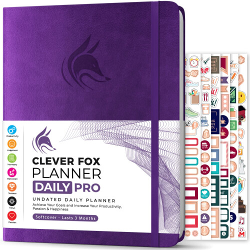 Clever Fox Planner Daily PRO - Ημερήσιος Σχεδιαστής 8.5 x 11" A4 και Ημερολόγιο Ευγνωμοσύνης