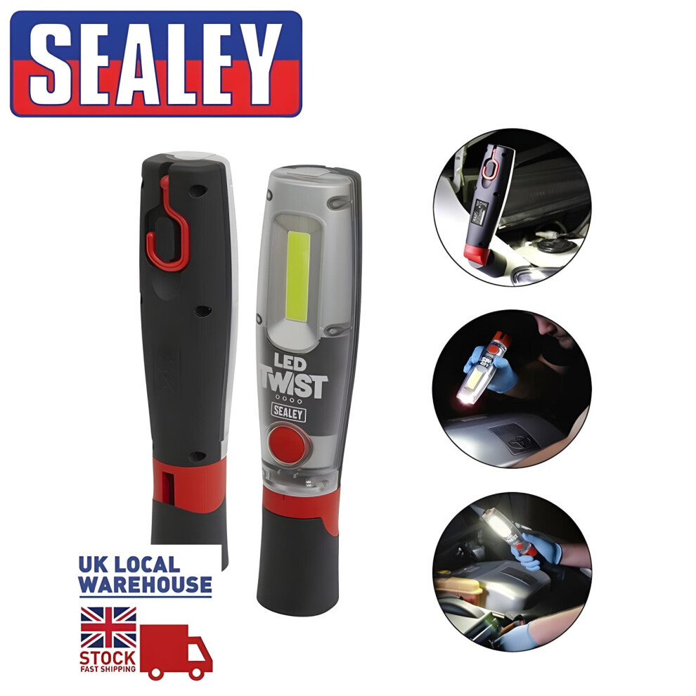 Sealey LED1001DB Rechargeable Inspection Lamp 360 Twist  COB LED Light