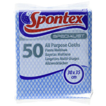 Spontex Specialist All Purpose cleaning cloths, Blue (Pack of 50)