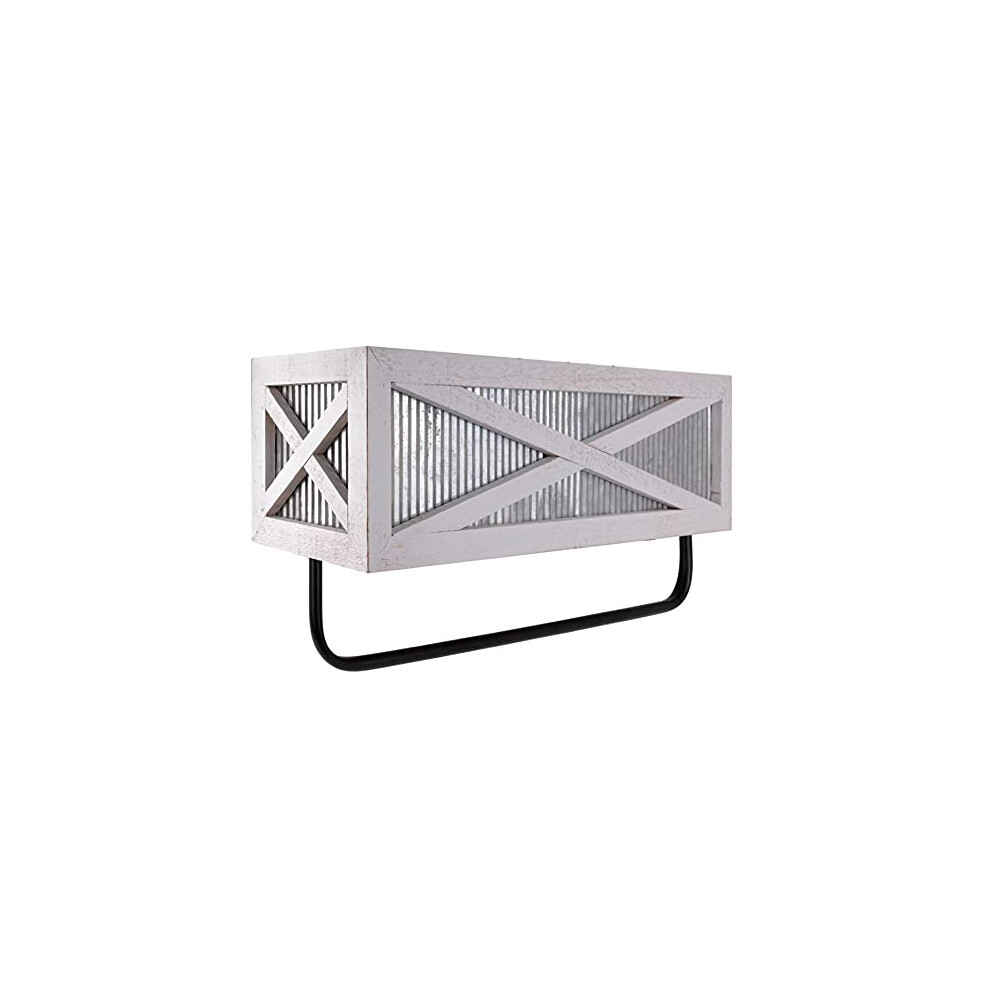 Autumn Alley Farmhouse Rustic Towel Rack Shelf Holder - Wood Towel Rack Basket Storage - Farmhouse Towel Holder For Rustic Bathroom And Farmhouse Kit