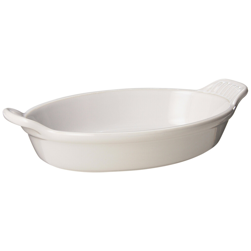 Le Creuset Stoneware Heritage Oval Au Gratin, 24 oz. (8"), White