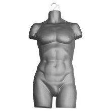Adult Male Full Size Hanging Body Form Display Mannequin Body Form Mannequin Display Form Ideal for Shop Display (Silver)