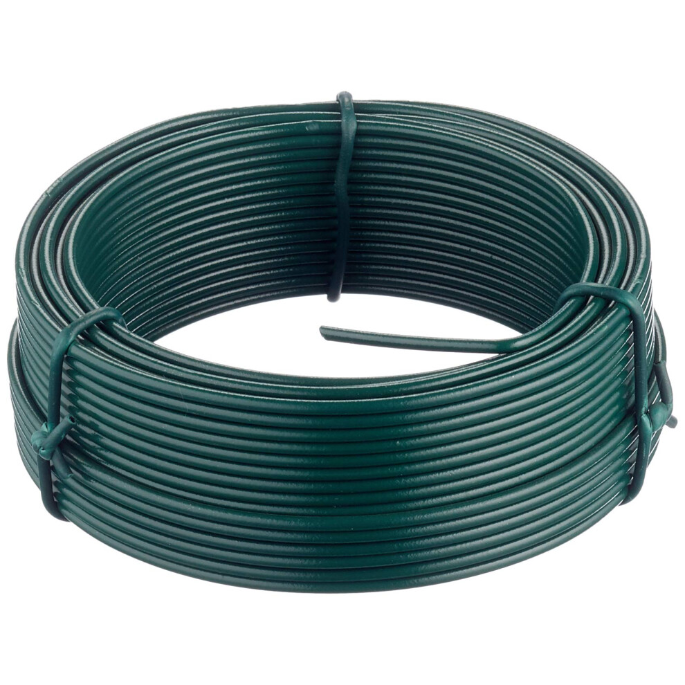 Merriway Bh05777, Green Plastic Coated Garden Wire, 20 Mm Diameter X 20 Metre (65 Foot) 5013249446565