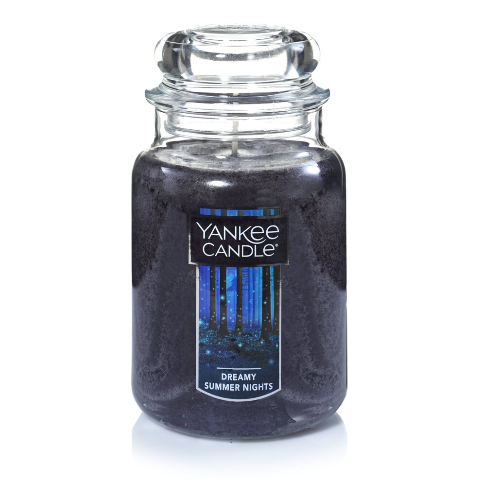 Yankee Candle Dreamy Summer Nights Scented, Classic 22oz Large Jar Single Wick Candle, Over 110 Hours of Burn Time