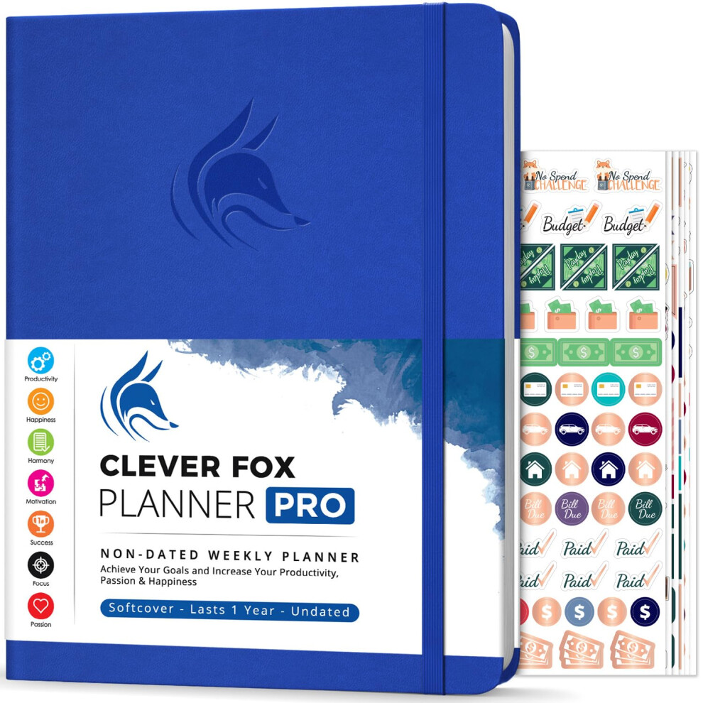 Clever Fox Planner PRO - Agenda hebdomadaire et mensuel pour optimiser votre productivit   , g   rer votre temps et atteindre vos objectifs 8,5 x 11