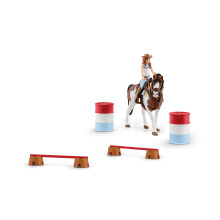 Schleich Horse Club 12-Piece Hannah's Riding Horse Set - Rodeo Riding with Cowgirl and Horse, Realistic Western Rodeo Farm Animal Toys and Accessorie