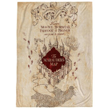 Warner Bros. Harry Potter Marauders Map Wurfdecke - 50 x 70 Zoll - Superweicher Fleece (Offizielles Harry Potter Produkt)