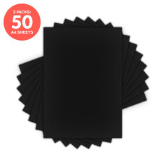 Multipack of 5 - Classic Card - Jet Black - Weave Textured - A4- 9011e5