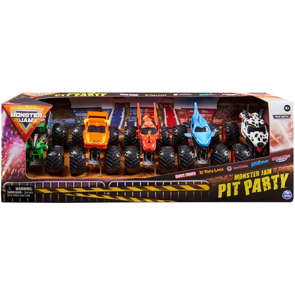 Monster Jam, Official Pit Party 5-Pack of 1:64 Scale Monster