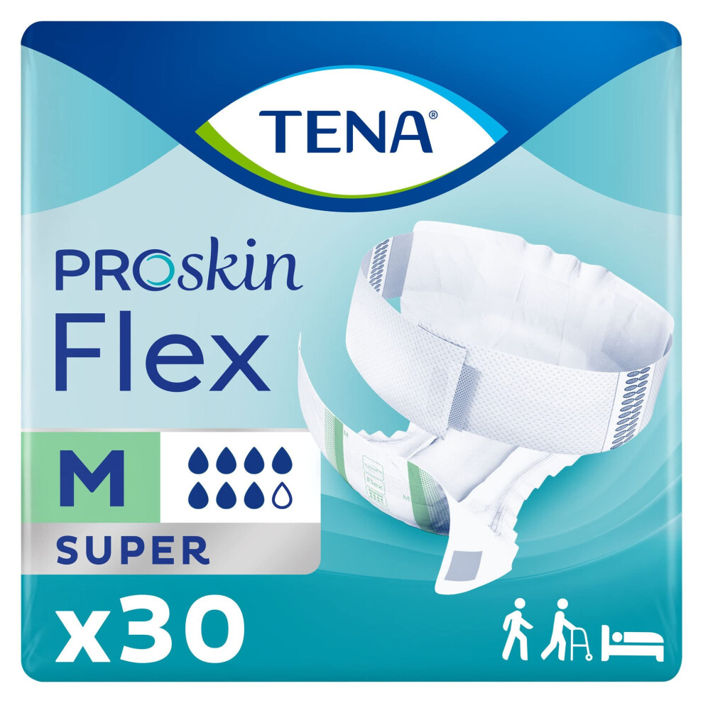 TENA ProSkin Flex Super Belted Incontinence Undergarment, Heavy Absorbency, Unisex Size 12, 30 Count, 30 Packs, 30 Total