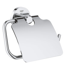 GROHE 40367001 Essentials wandmontierter Toilettenpapierhalter mit Abdeckung Starlight Chrome