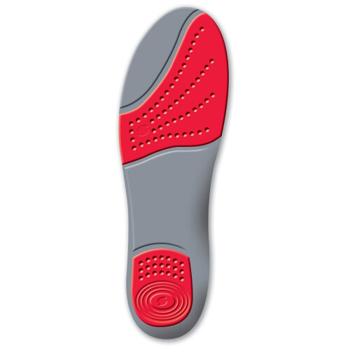 Sorbothane Sorbothane Double Strike Insoles Red/Grey, Size 10 1