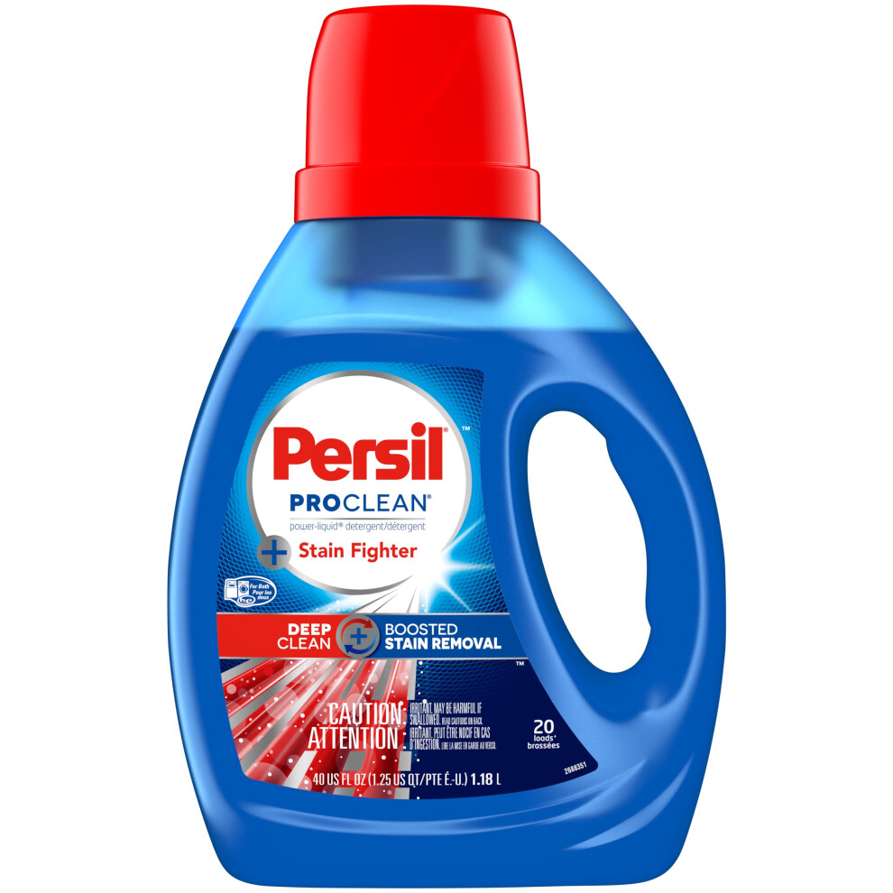 Persil ProClean Stain Fighter Liquid Laundry Detergent, 40 Fluid Ounces, 20 Loads