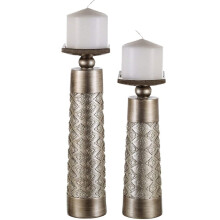 Dublin Decorative Candle Holder Set of 2 - Home Decor Pillar Candle Stand, Coffee Table Mantle Decor centerpieces for Fireplace, Living or Dining Roo