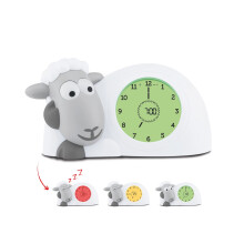 Zazu Sam Sleep Trainer - Grey Sheep Alarm Clock & Night Light for Children, Educational Bedtime Helper, Child-Friendly Design